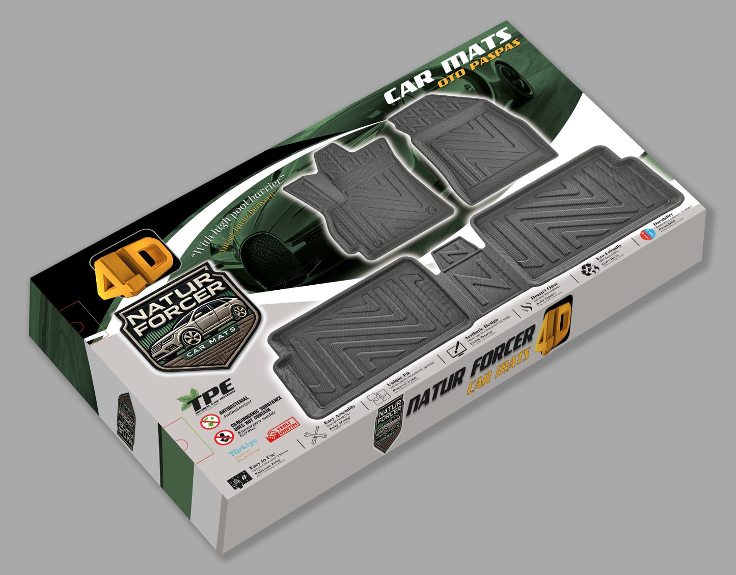 Winter Car Floor Mat | Perfect Fit | High Edge | 4D Design | Ford Focus Sedan